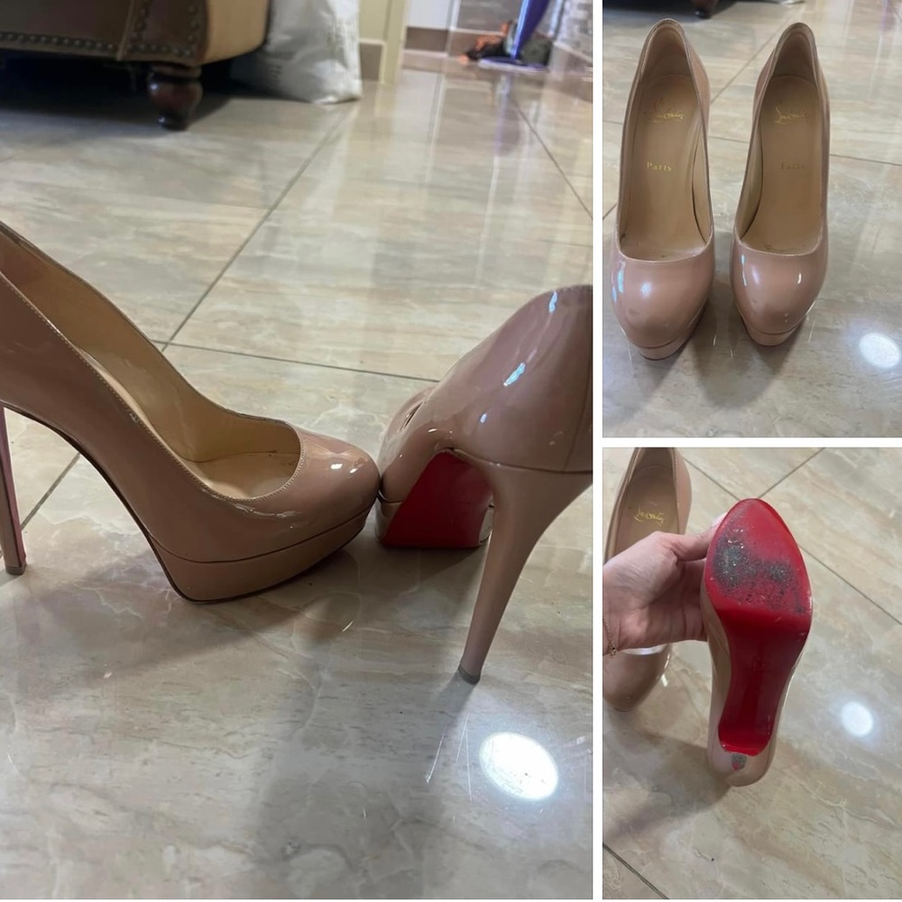 Christian louboutin nude pumps
